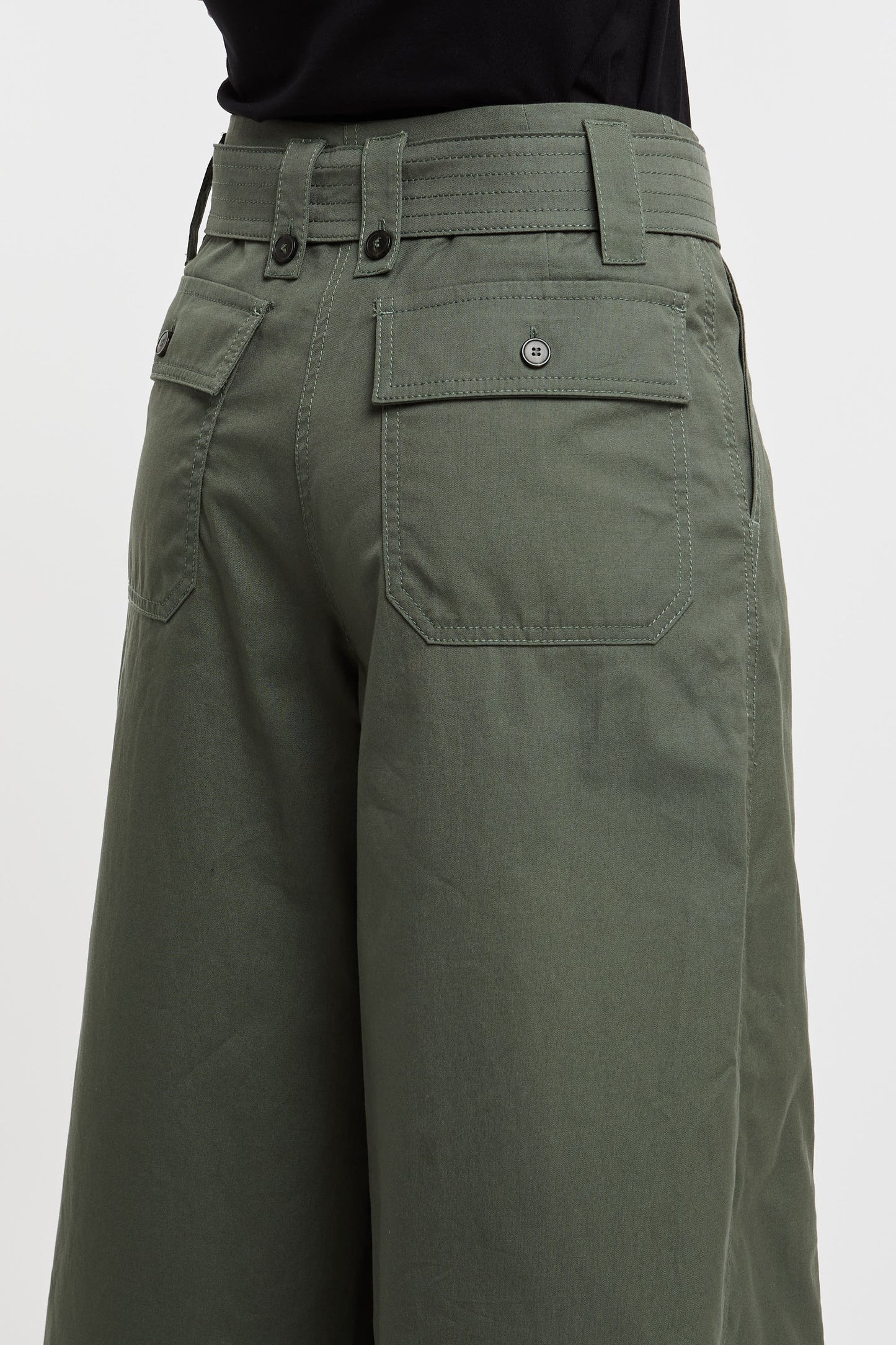  Max Mara Weekend Trousers 100% Co Green Verde Donna - 5