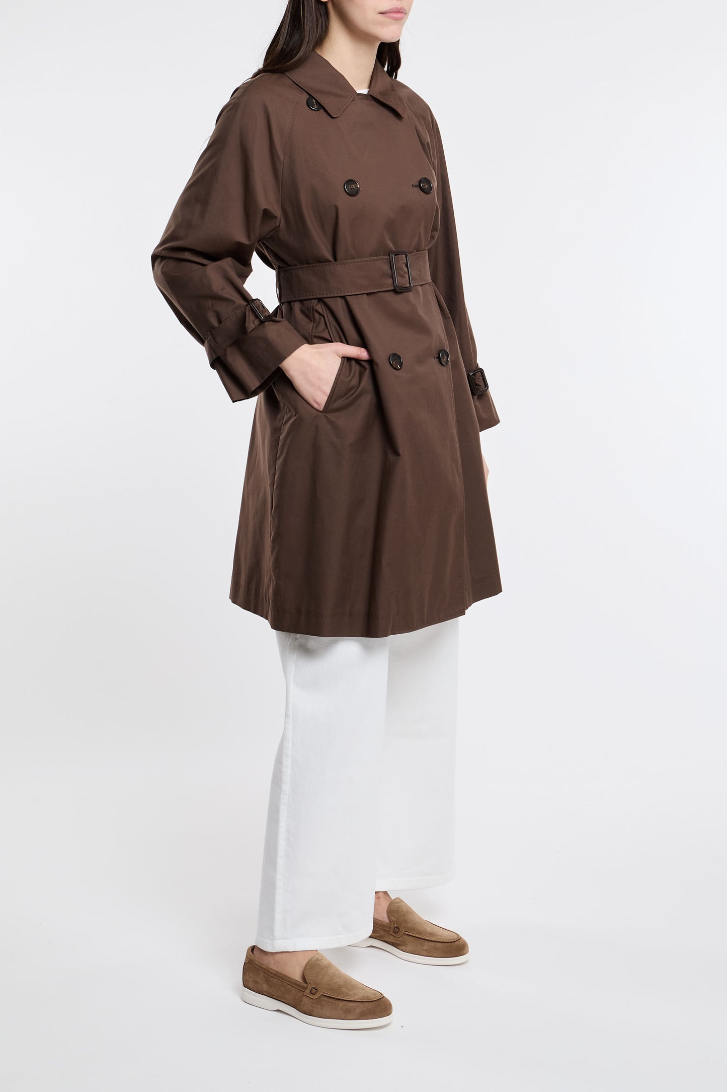  Max Mara The Cube Trench 66% Co 34% Pl Brown Marrone Donna - 4