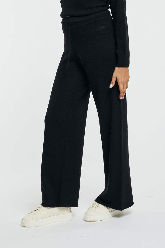 MC2 Saint Barth Pantaloni a Gamba Larga in Maglia Nero-2