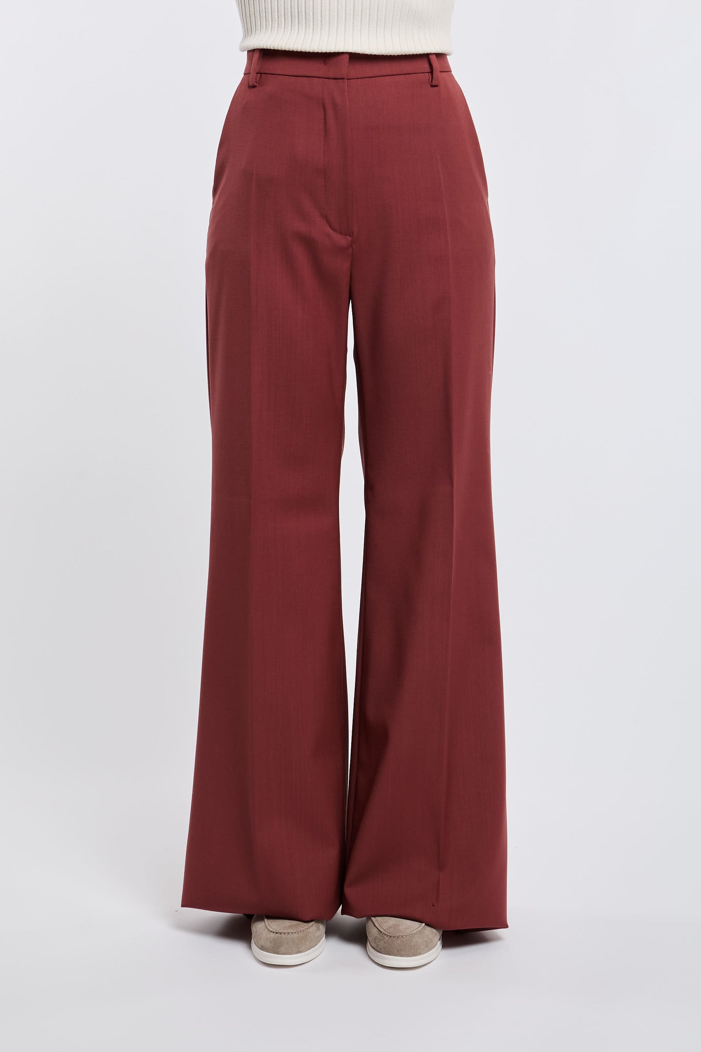  Max Mara Weekend Trousers 100% Wv Red Rosso Donna - 1